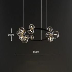 Bedroom Light Dining Room Glass Ball Chandelier (Option: Diameter850 round model15-Warm light)